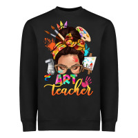 Black art teacher messy bun Heavyweight Sweatshirt - NancyCooperArtShop