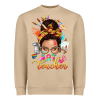 Art Teacher Messy Bun Heavyweight Sweatshirt | Teevron