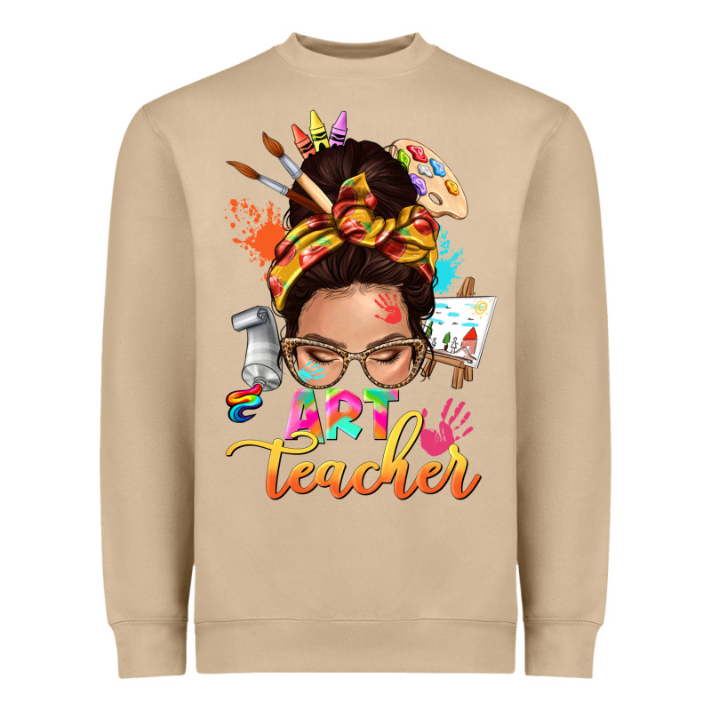 Art Teacher Messy Bun Heavyweight Sweatshirt by NancyCooperArtShop | Teevron