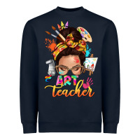 Navy art teacher messy bun Heavyweight Sweatshirt - NancyCooperArtShop