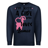 Navy Just A Girl Who Loves Llamas I Love Llamas Premium Sweatshirt - Bettercallsaul