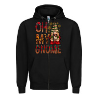 Black Oh my gnome Zipper Hoodie - NancyCooperArtShop