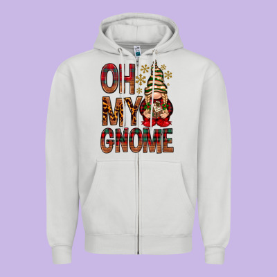 Oh My Gnome Zipper Hoodie Designed By Nancycooperartshop