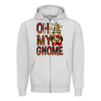 Dove Grey Oh my gnome Zipper Hoodie - NancyCooperArtShop