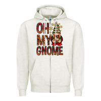 Oatmeal Heather Oh my gnome Zipper Hoodie - NancyCooperArtShop