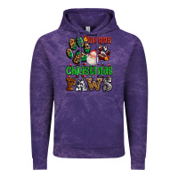 Cloud Purple merry christmas paws with santa Vintage Hoodie - AdoDesignShop