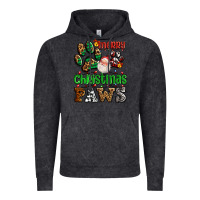 Vintage Black merry christmas paws with santa Vintage Hoodie - AdoDesignShop