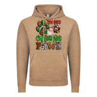 Vintage Coffee merry christmas paws with santa Vintage Hoodie - AdoDesignShop