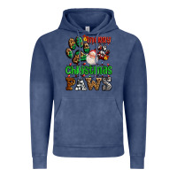 Vintage Denim merry christmas paws with santa Vintage Hoodie - AdoDesignShop