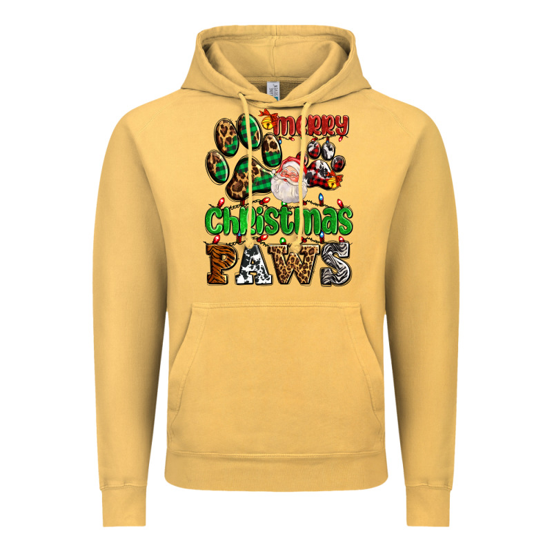 Merry Christmas Paws With Santa Vintage Hoodie by AdoDesignShop | Teevron
