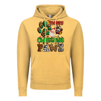 Vintage Mustard merry christmas paws with santa Vintage Hoodie - AdoDesignShop