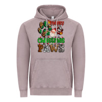 Vintage Zinc merry christmas paws with santa Vintage Hoodie - AdoDesignShop