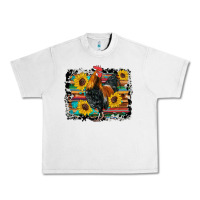 Western Rooster Coop Animals Sunflowers Cowhide Serape Wooden Urban Heavy Tee | Teevron