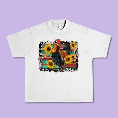Western Rooster Coop Animals Sunflowers Cowhide Serape Wooden Urban Heavy Tee Designed By Artiststas