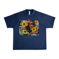 Navy western rooster coop animals sunflowers cowhide serape wooden Urban Heavy Tee - Artiststas