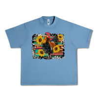 Pebble Blue western rooster coop animals sunflowers cowhide serape wooden Urban Heavy Tee - Artiststas