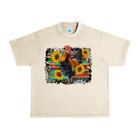 Sandshell western rooster coop animals sunflowers cowhide serape wooden Urban Heavy Tee - Artiststas