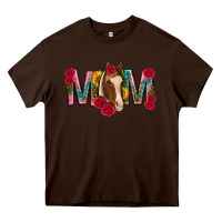 Chocolate Brown mom with horse mothers day Heavy Core Tee - texasbilliewilder
