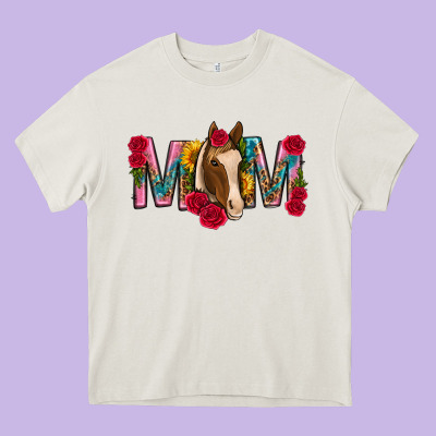 Mom With Horse Mothers Day Heavy Core Tee Designed By Texasbilliewilder