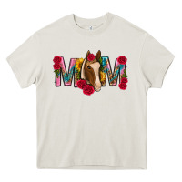 Cream mom with horse mothers day Heavy Core Tee - texasbilliewilder