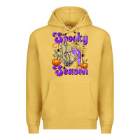 Antique Gold Spooky Season On Premium Hoodie - texasbilliewilder