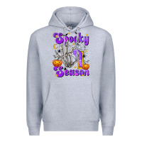 Heather Grey Spooky Season On Premium Hoodie - texasbilliewilder