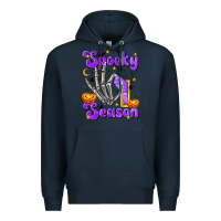 Navy Spooky Season On Premium Hoodie - texasbilliewilder
