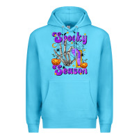 Ocean Blue Spooky Season On Premium Hoodie - texasbilliewilder