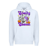 White Spooky Season On Premium Hoodie - texasbilliewilder