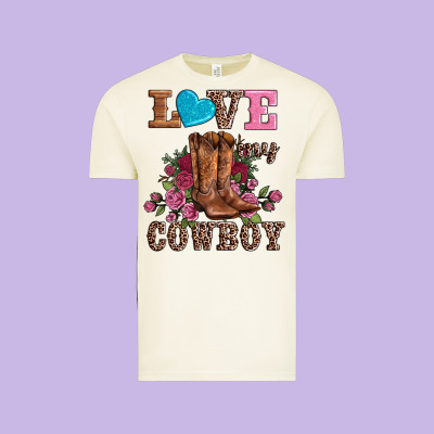 Valentines Day Love My Cowboy Vintage Tee Designed By Adodesignshop
