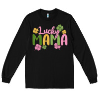 Black lucky mama Long Sleeve Tee - MaliasSmallBusiness