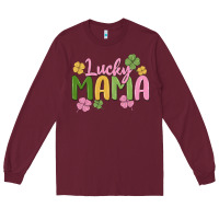 Burgundy lucky mama Long Sleeve Tee - MaliasSmallBusiness