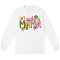 White lucky mama Long Sleeve Tee - MaliasSmallBusiness