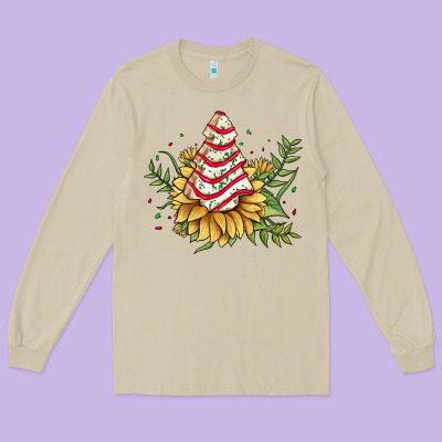 Little Debbie Tree Cakes Sunflower Long Sleeve Tee Designed By Jahusdesignshop
