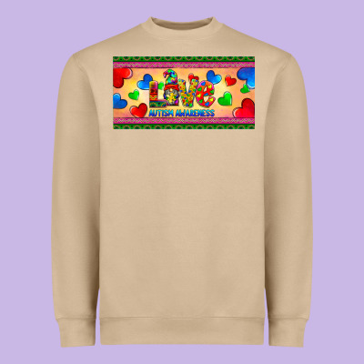 Love Autism Awareness License Plate Template Heavyweight Sweatshirt Designed By Barkaloodesign