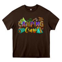 Chocolate Brown camping crew Heavy Core Tee - Zillion Design Studio