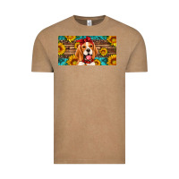 Vintage Coffee beagle with sunflowers license plate Vintage Tee - Artiststas