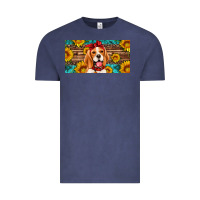 Vintage Denim beagle with sunflowers license plate Vintage Tee - Artiststas