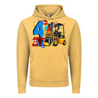 Vintage Mustard forklift birthday four Vintage Hoodie - Artiststas