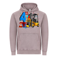 Vintage Zinc forklift birthday four Vintage Hoodie - Artiststas