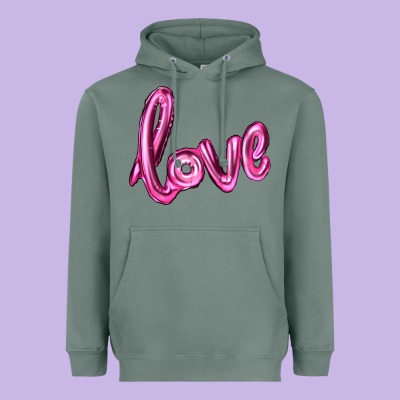 Valentine's Day Love Balloon Heavyweight Hoodie Designed By Ranaportraitstore