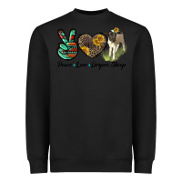 Black Peace Love Dorper Sheep Heavyweight Sweatshirt - LillyAllenDesigns