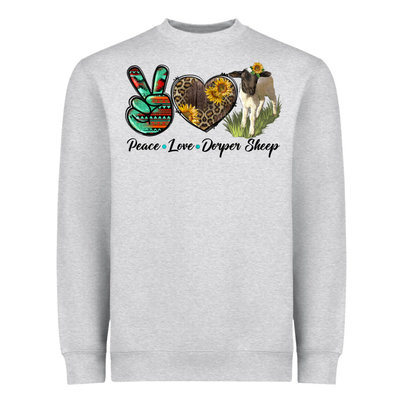 Peace Love Dorper Sheep Heavyweight Sweatshirt by LillyAllenDesigns | Teevron