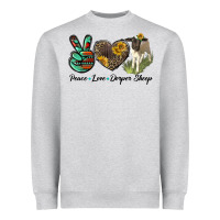 Heather Grey Peace Love Dorper Sheep Heavyweight Sweatshirt - LillyAllenDesigns