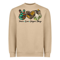 Mushroom Peace Love Dorper Sheep Heavyweight Sweatshirt - LillyAllenDesigns