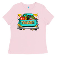 Bubblegum Pink teacher truck Ladies Tee - texasbilliewilder