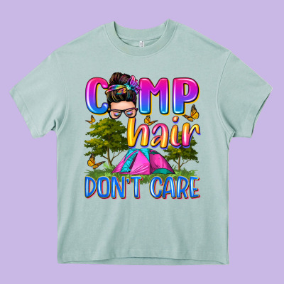 Camp Hair Don't Care Heavy Core Tee Designed By Zillion Design Studio