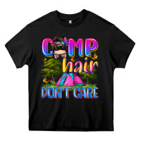 Black camp hair don't care Heavy Core Tee - Zillion Design Studio