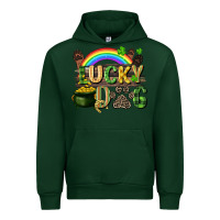 Forest Green Lucky dog St. Patrick's Day Urban Hoodie - CowGirlArtShop