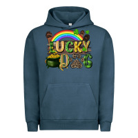 Pigment Midnight Navy Lucky dog St. Patrick's Day Urban Hoodie - CowGirlArtShop